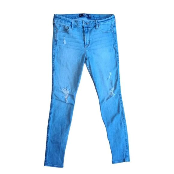 Super Skinny Jeans 9 Jr Slim Distressed Stretch Denim Hollister - Picture 1 of 6